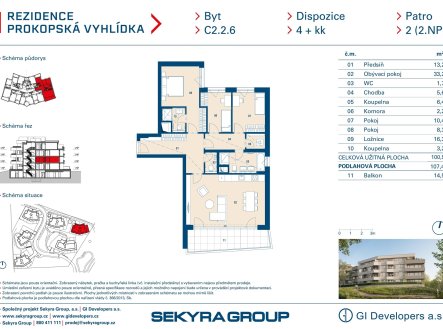 Prodej bytu, 4+kk, 101 m²