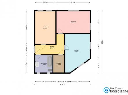 Prodej bytu, 2+1, 56 m²