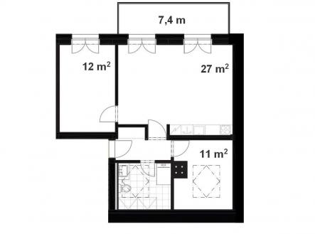 Prodej bytu, 3+kk, 62 m²