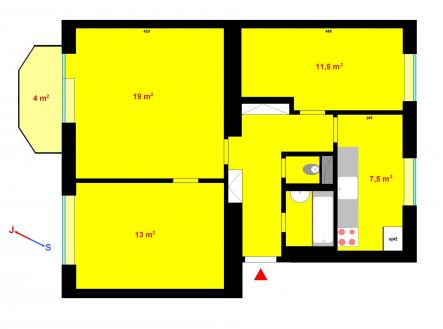 Pronájem bytu, 3+1, 73 m²
