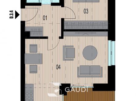 Prodej bytu, 2+kk, 51 m²