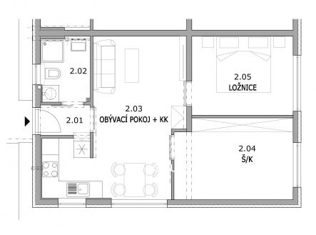 Prodej bytu, 3+kk, 55 m²