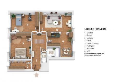 Prodej bytu, 3+1, 85 m²