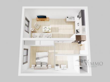 Prodej bytu, 2+kk, 49 m²