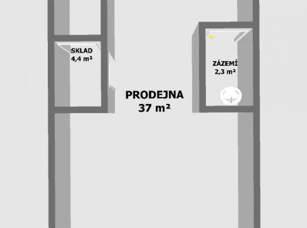 Pronájem - obchodní prostor, 44 m²