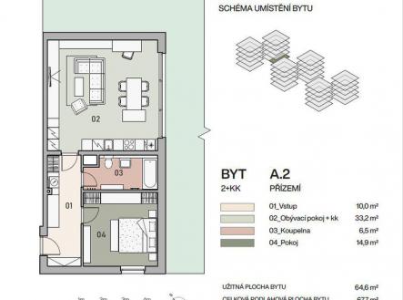 Prodej bytu, 2+kk, 67 m²