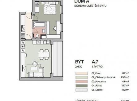 Prodej bytu, 2+kk, 57 m²