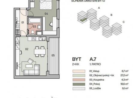 Prodej bytu, 2+kk, 58 m²