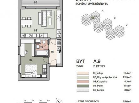 Prodej bytu, 2+kk, 56 m²