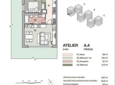 Prodej bytu, 2+kk, 53 m²