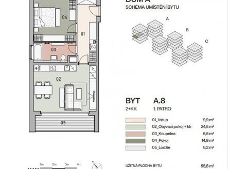 Prodej bytu, 2+kk, 59 m²