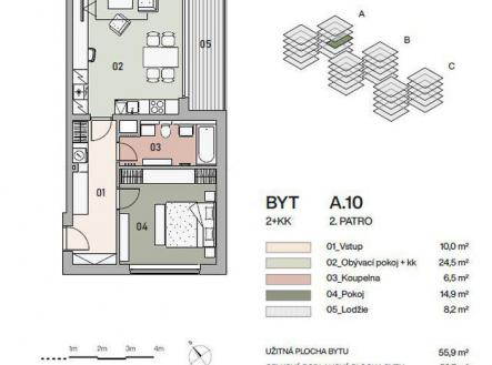 Prodej bytu, 2+kk, 58 m²