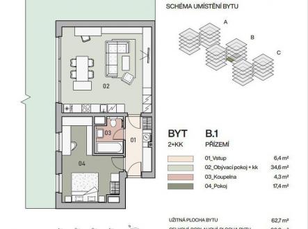 Prodej bytu, 2+kk, 66 m²