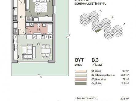 Prodej bytu, 2+kk, 56 m²