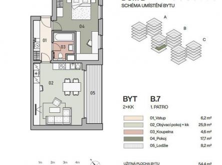 Prodej bytu, 2+kk, 57 m²