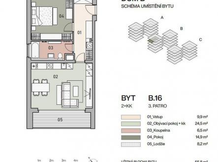 Prodej bytu, 2+kk, 59 m²