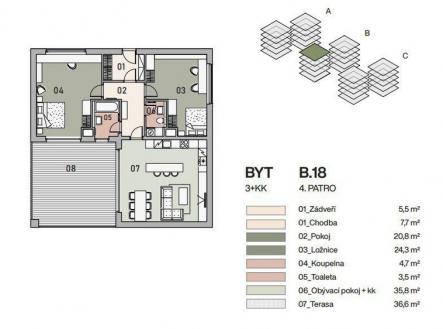 Prodej bytu, 3+kk, 106 m²