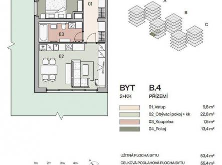 Prodej bytu, 2+kk, 55 m²