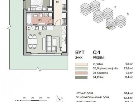 Prodej bytu, 2+kk, 55 m²