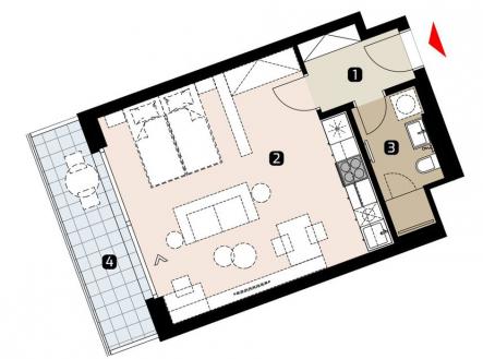 Prodej bytu, 1+kk, 41 m²