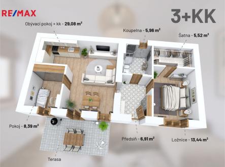 Prodej bytu, 3+kk, 82 m² obrázek