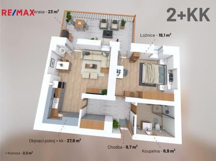 Prodej bytu, 2+kk, 89 m²