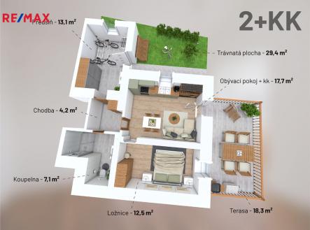 Prodej bytu, 2+kk, 104 m²