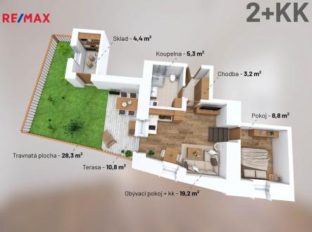 Prodej bytu, 2+kk, 85 m²