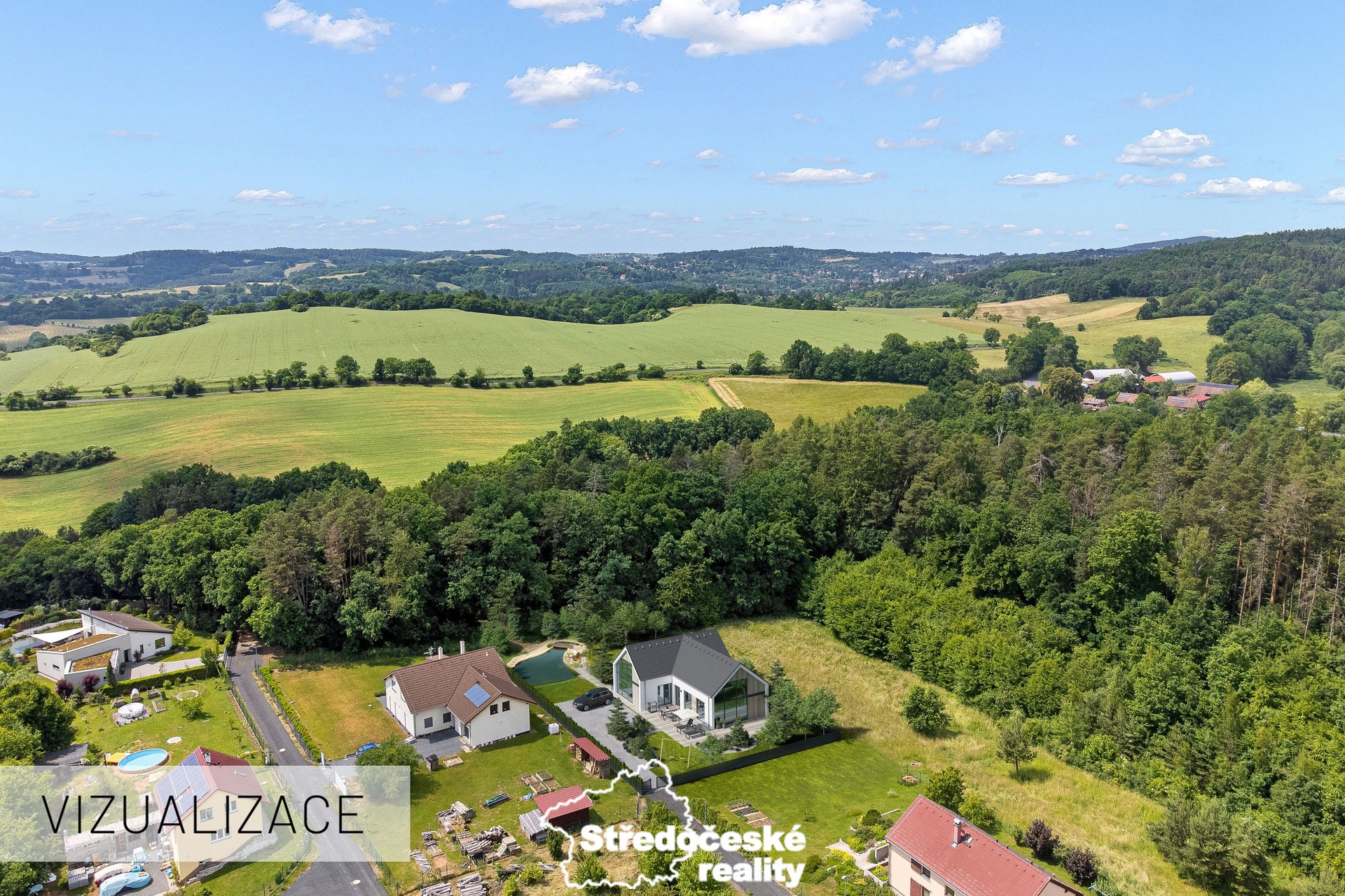 vizualizace stavby na pozemku