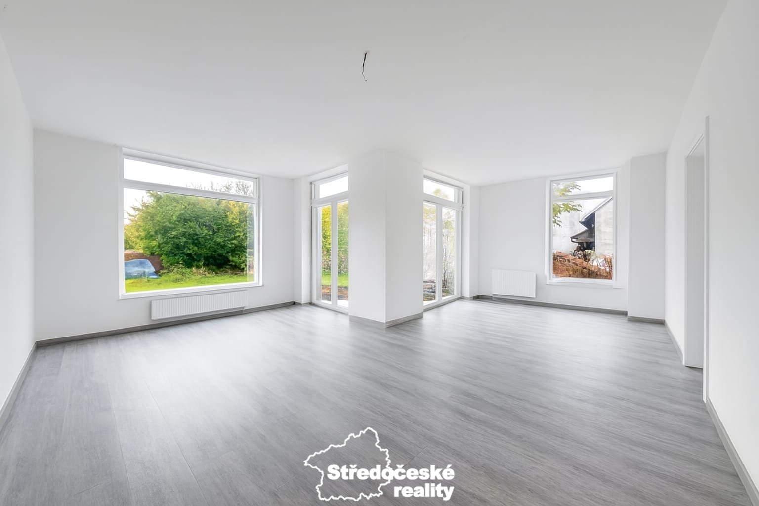 1NP obývací pokoj a kuchyň - vizualizace