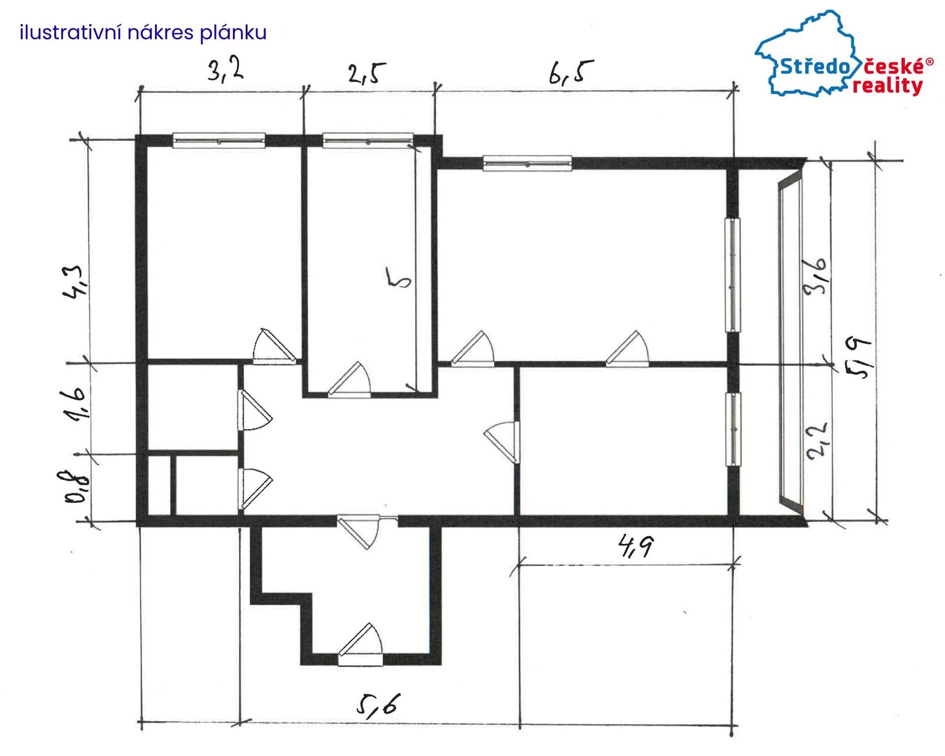 ilustrativní plánek bytu