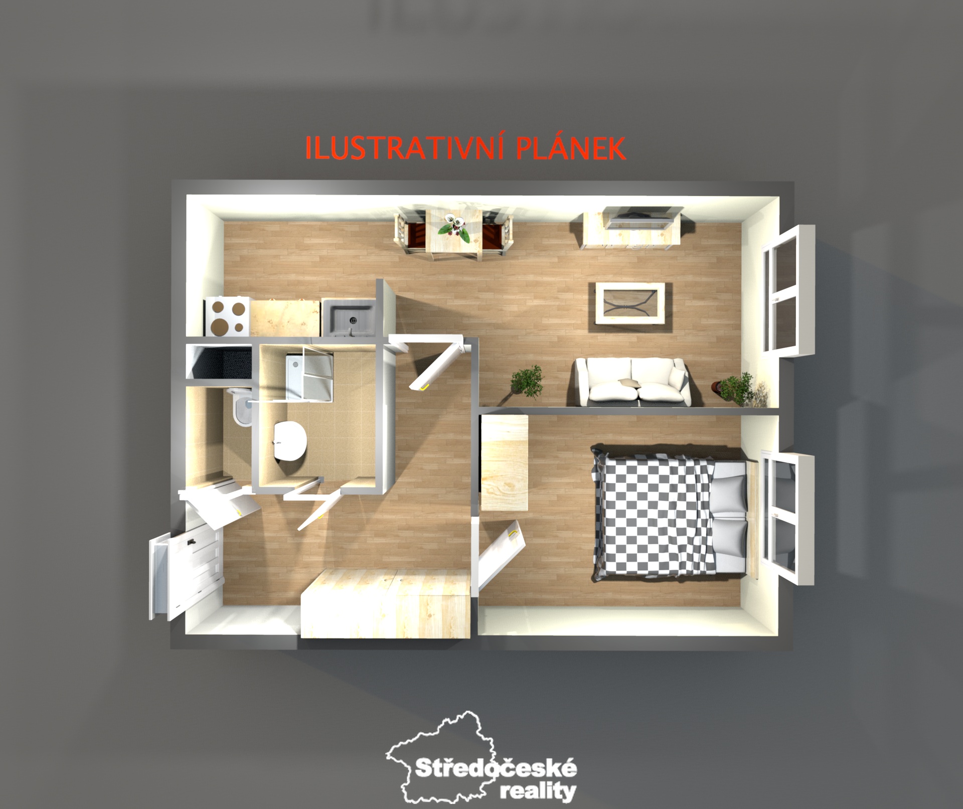 ilustrativní plánek bytu