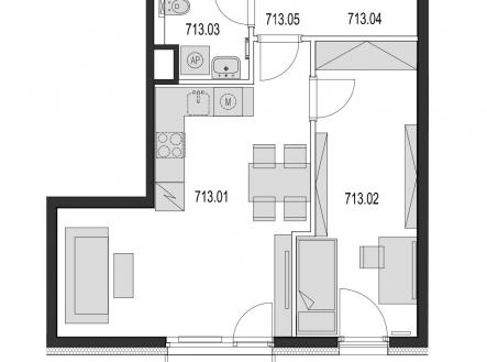 Prodej bytu, 2+kk, 50 m²