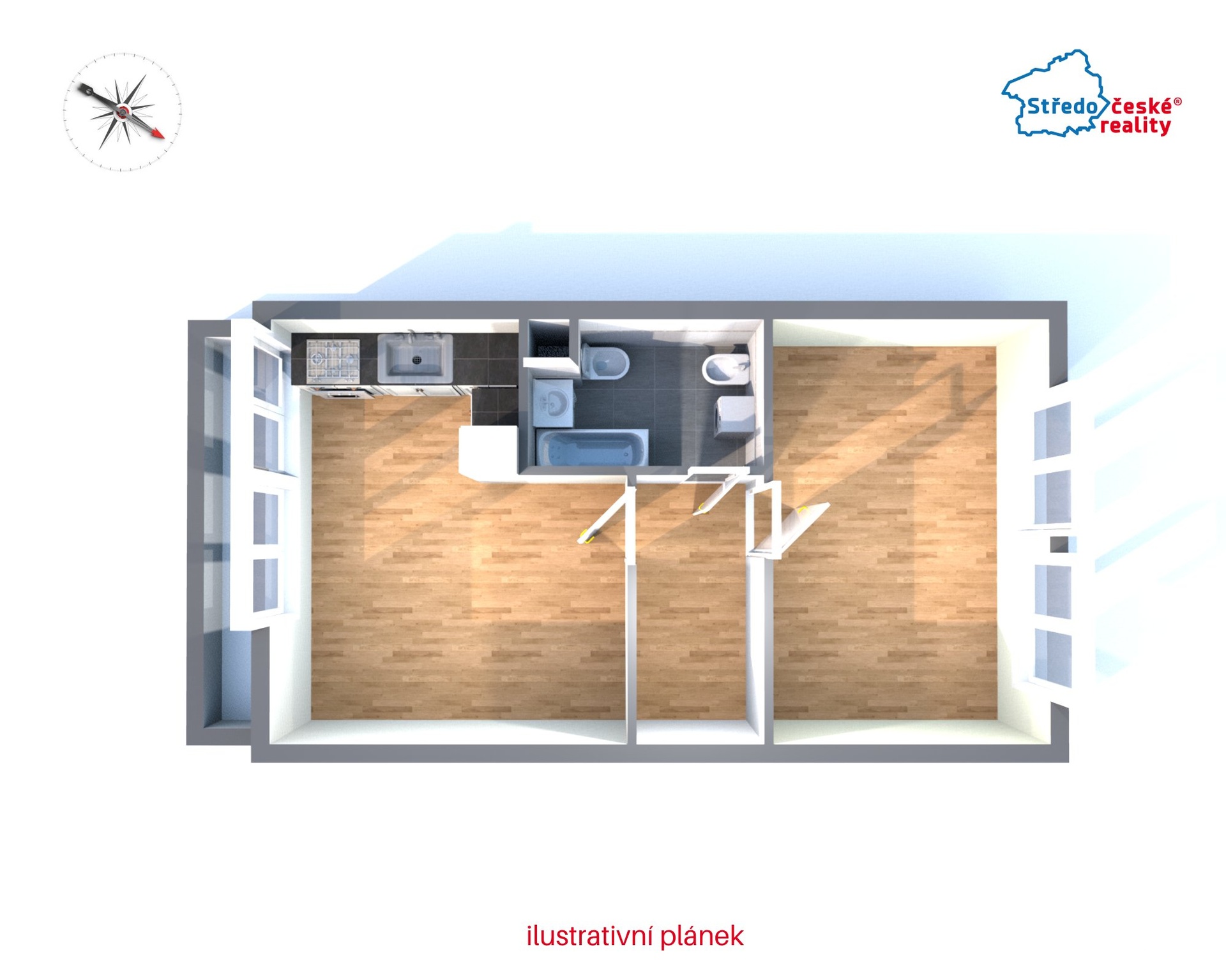 ilustrativní plánek bytu 