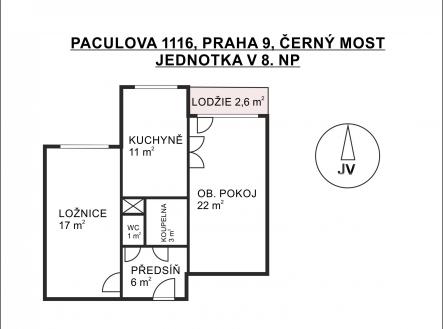 Prodej bytu, 2+1, 60 m²