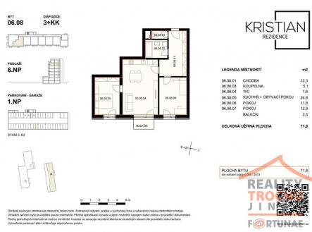 Prodej bytu, 3+kk, 71 m²