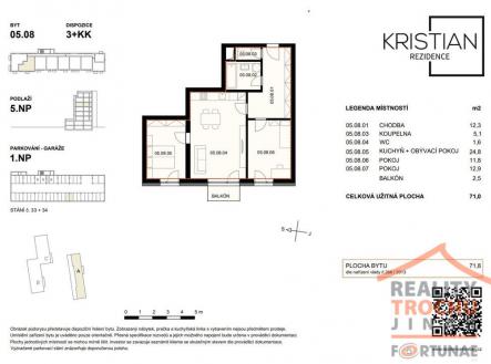 Prodej bytu, 3+kk, 71 m²