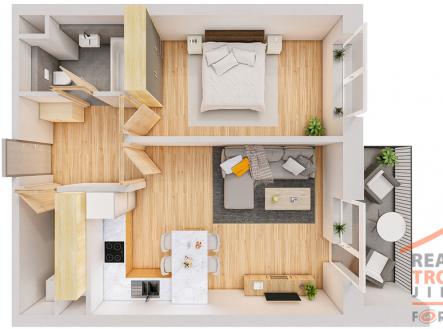 Prodej bytu, 2+kk, 56 m²