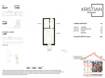 Pronájem bytu, 1+kk, 29 m²