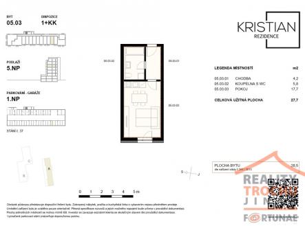 Pronájem bytu, 1+kk, 27 m²
