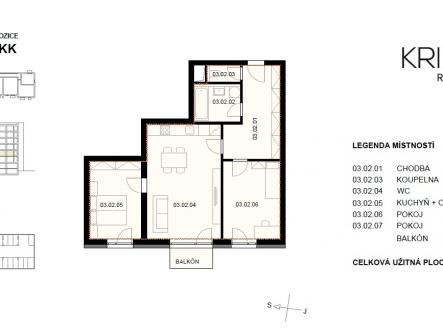Pronájem bytu, 3+kk, 71 m²
