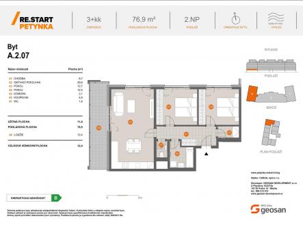 Prodej bytu, 3+kk, 77 m²