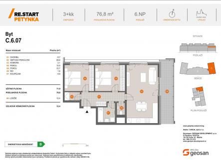 Prodej bytu, 3+kk, 77 m²