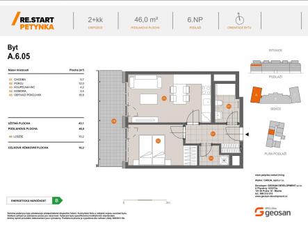 Prodej bytu, 2+kk, 46 m²