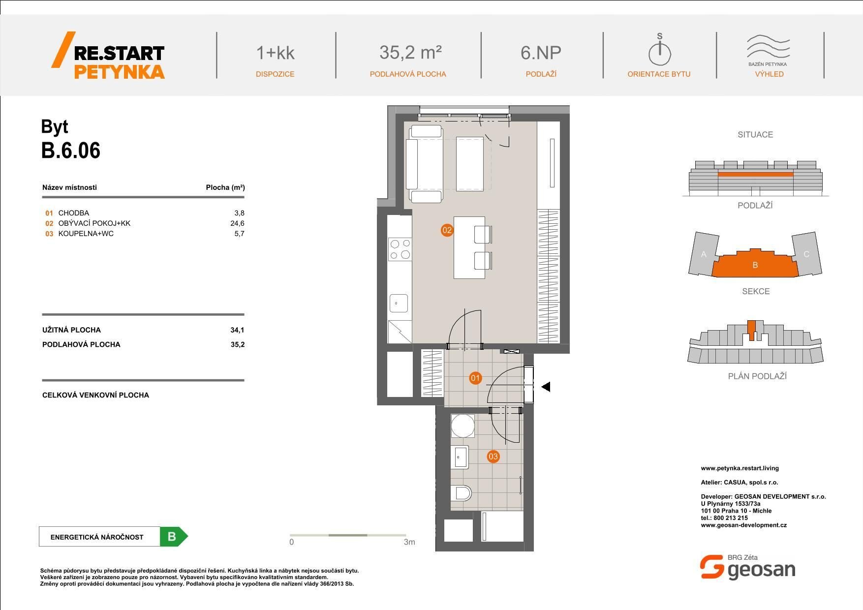 Novinka ! Re.Start Petynka  Byt 1+kk 35,2m2