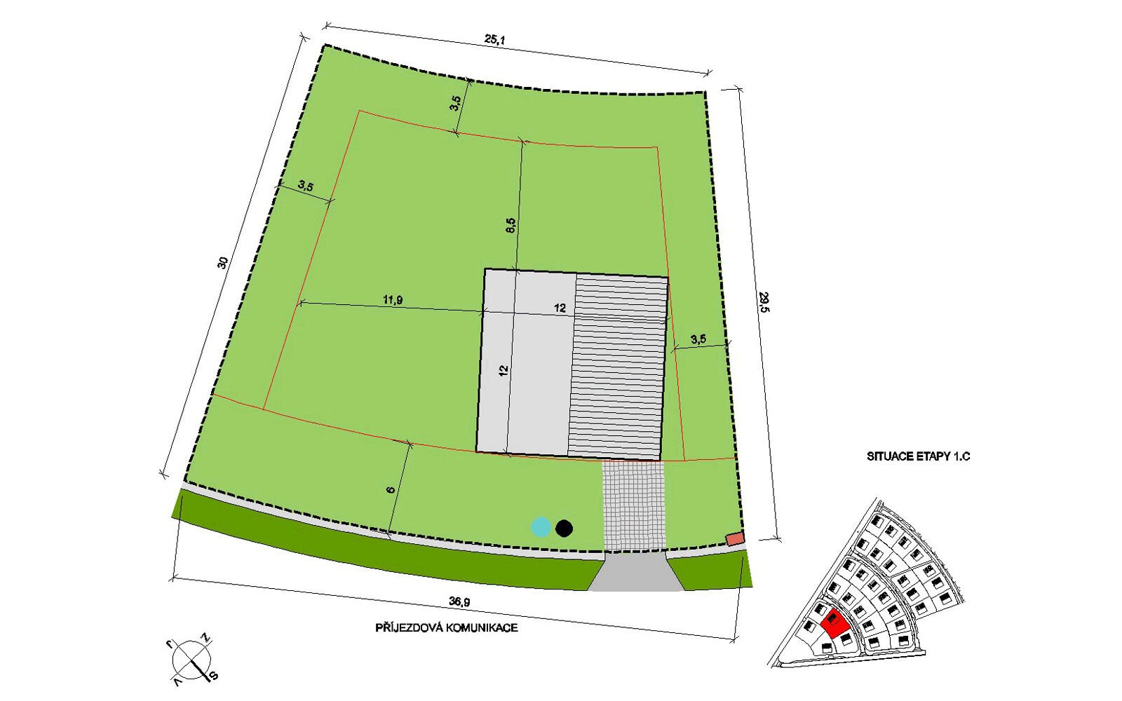 Stavební pozemek 934 m2 v Choťánkách  u Poděbrad