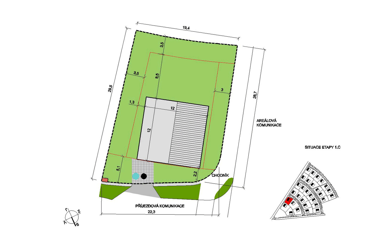 Prvních 5 pozemků sleva 150.000.-Kč z ceník. ceny. Stavební pozemek 556 m2 v Choťánkách  u Poděbrad