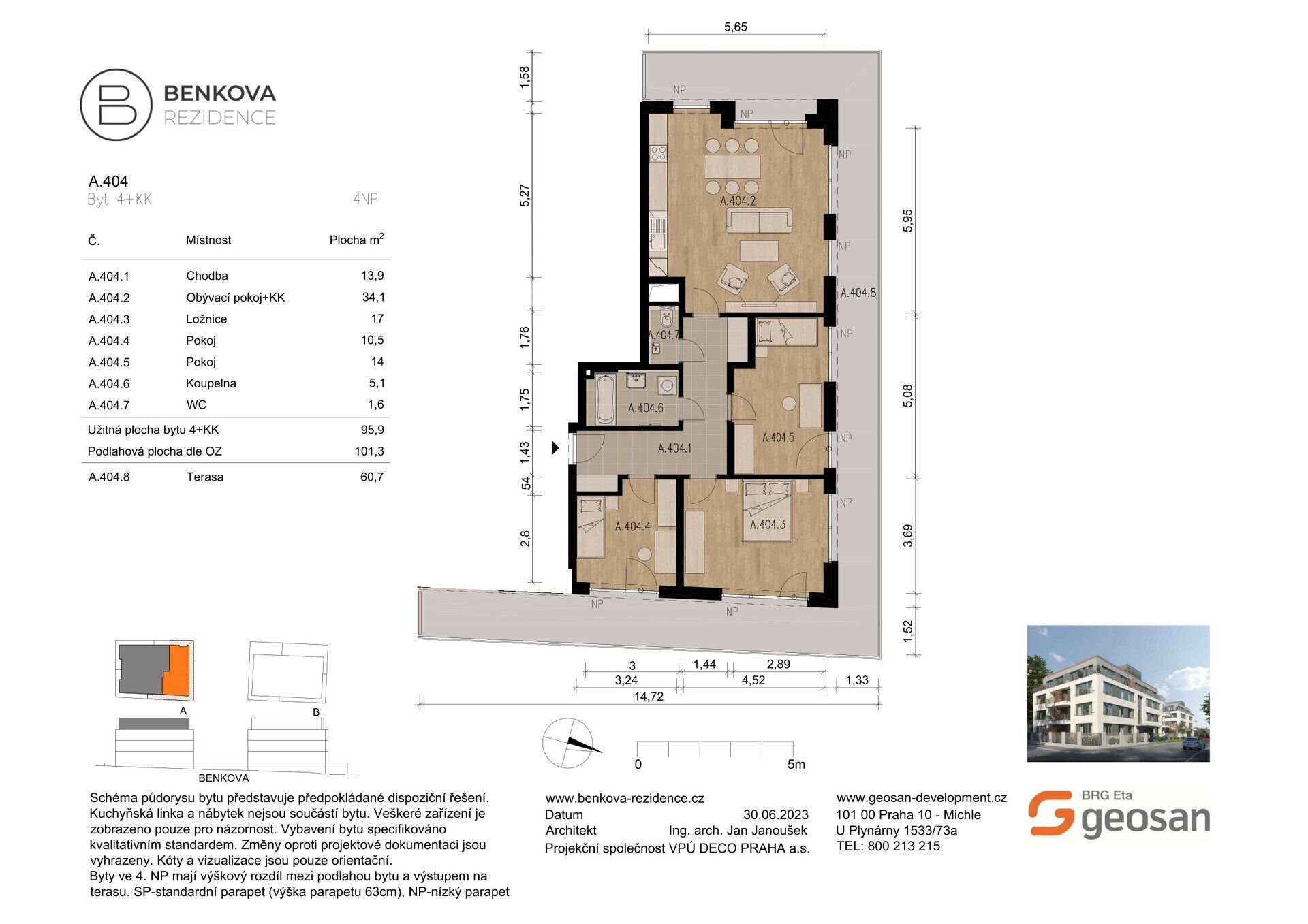 Na prvních 5 pozemků sleva 150.000.-Kč z ceník. ceny. Benkova Rezidence ul. Benkova, Praha 4 Chodov