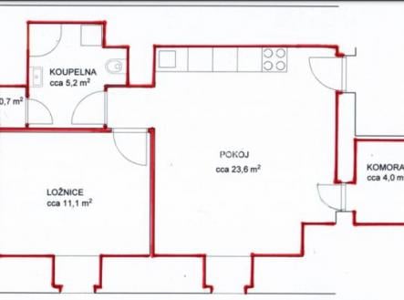 Prodej bytu, 2+kk, 46 m²