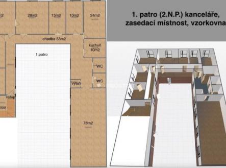 Pronájem kanceláře, 250 m²